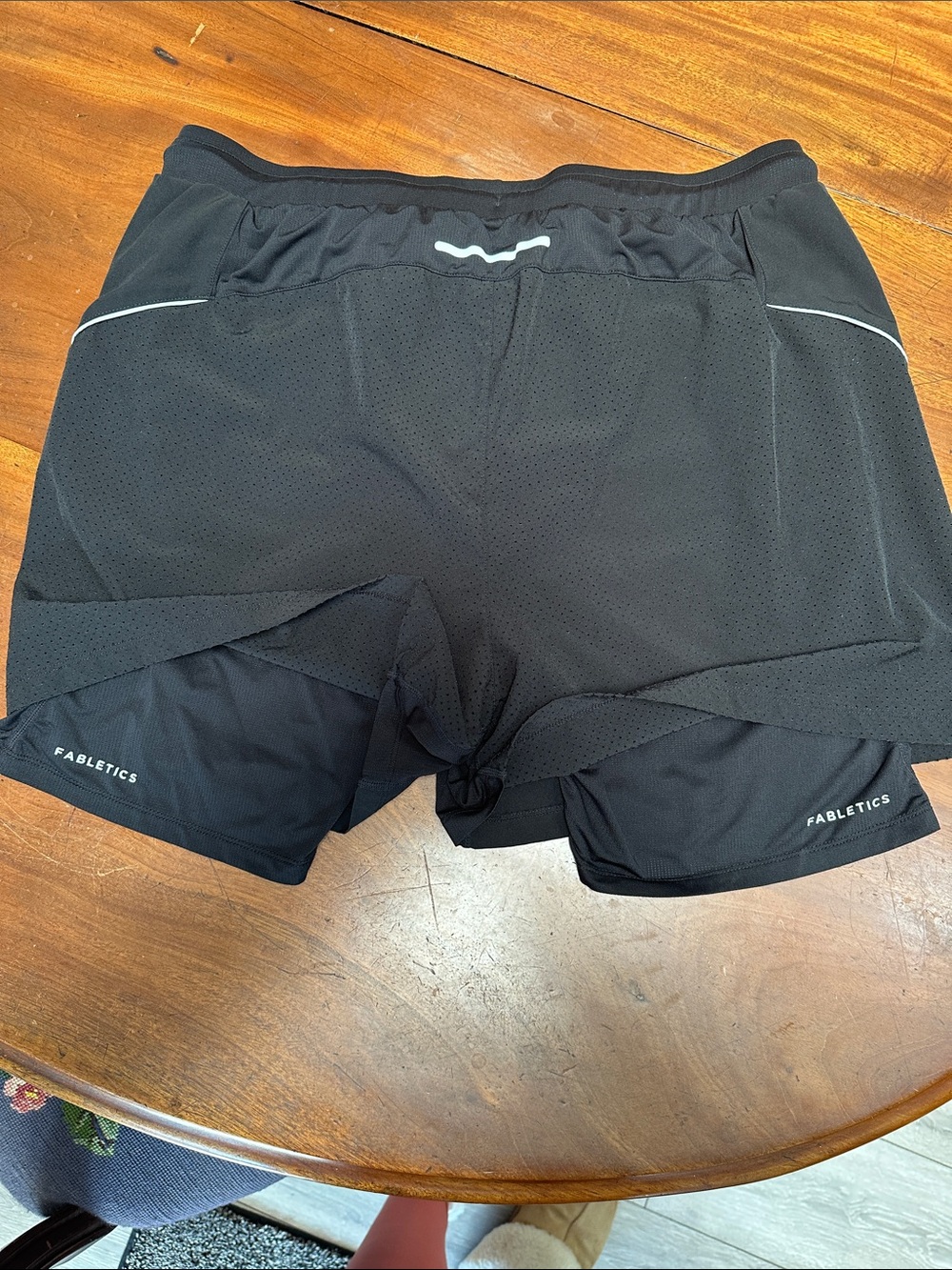 Fabletics Men's Black Athletic Shorts with Light Reflective Accents - Picture 3 of 5
